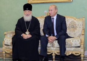 Призидент России Владимир Путип и Патриарх Кирилл