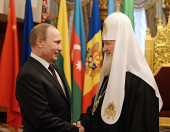 Патриарх Кирилл и призидент России Путин