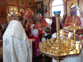 Епископ Савватий на пасхальной седмице в с. Большие Уки Тарской епархии