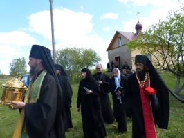 Мощи св. прп Сергия Радонежского в скиту Новомучеников Омских Тарская епархия